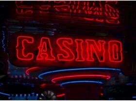 cartel de casino rojo