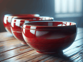tazones rojos